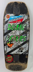 Vintage Duane Peters DP29 Santa Cruz Skateboard Deck Black - Picture 1 of 8