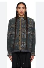 $905 Sacai Bandana Print Quilted Cotton Shirt Jacket Gray  JP4 US XL Description