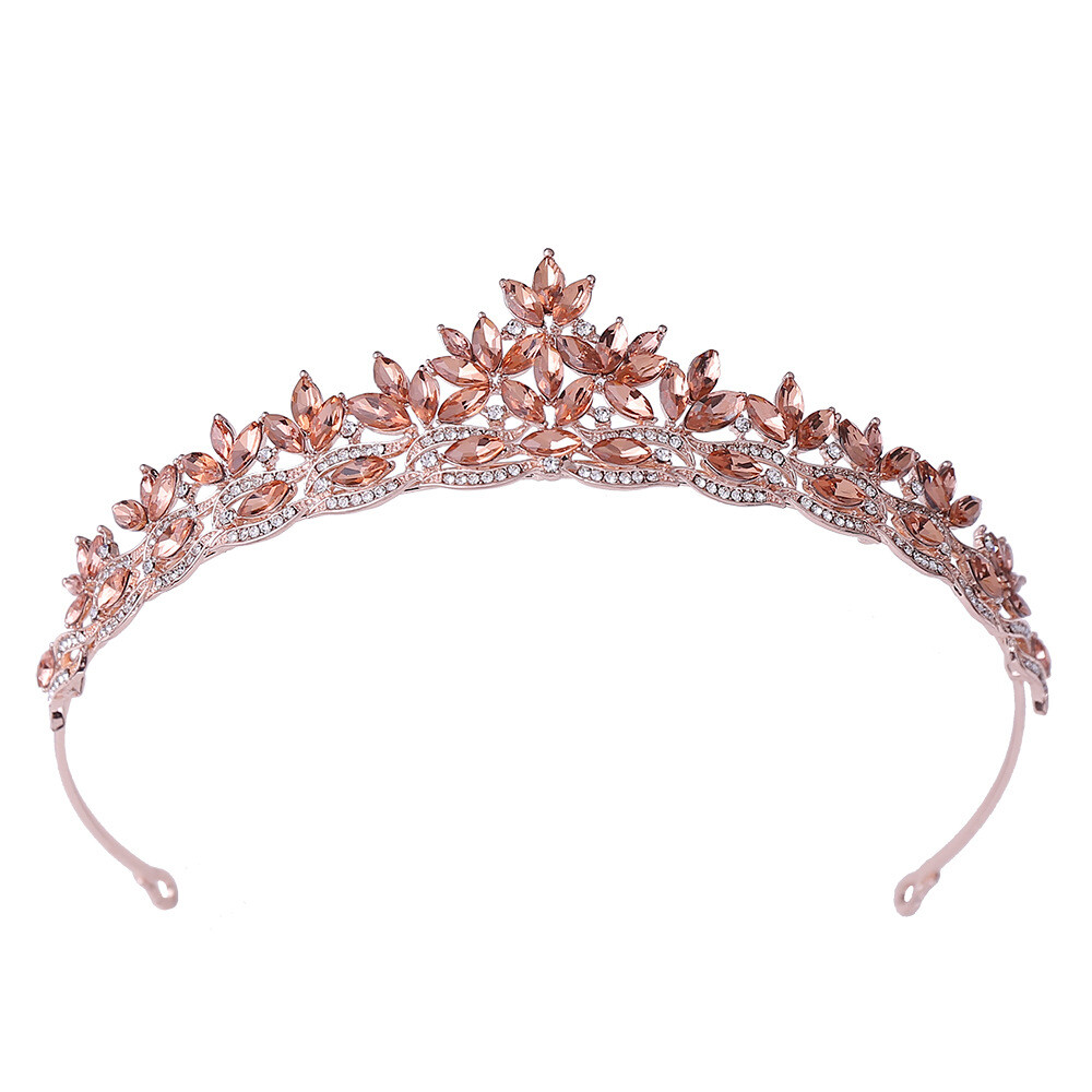 Tiara Principessa Con Strass - Corona Rosa Per Feste E Matrimoni - Foto 2