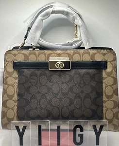 🐼💦 COACH C8596 🐼💦 Lane Carryall Blocked Signature Canvas Tote Bag 🐼 GB1 - Picture 1 of 12