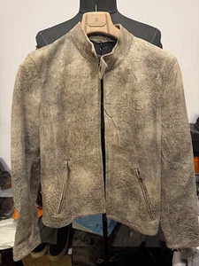2000$ NWT OLIVIERI MILANO DEER LEATHER BIKER JACKET 50IT FITS MEDIUM NR! - Picture 1 of 10