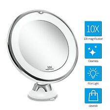 10X Magnifying Mirror With LED Lights Make Up Shaving Illuminated Cosmetic