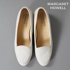 Margaret Howell MHL idea suede pump low heels white size US8 Women USED
