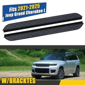 Fixed Running Boards Fit for 2021-2025 Jeep Grand Cherokee L Side Steps Nerf Bar - Picture 1 of 7