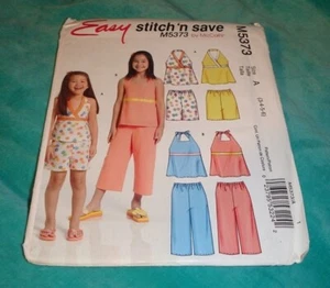 MCCALLS STITCH 'N SAVE PATTERN 5373 ~ GIRLS CAPRIS SHORTS TOPS ~ SIZES 3 4 5 6 - Picture 1 of 1