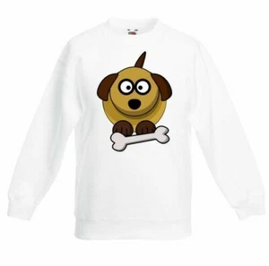 Cartoon Dog Cute Animals Children's Toddler Kids Sweatshirt Jumper - Picture 1 of 2