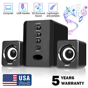 Black Stereo Bass Sound USB Computer Speakers 2.1 Channel For desktop smartphone