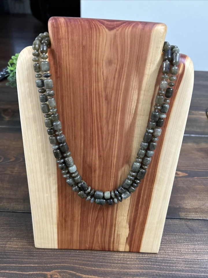 Labradorite Beaded Double Strand Necklace Estate - Image 1 of 1