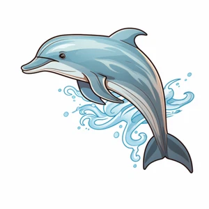 Autoaufkleber Sticker Niedlicher Delfin Aufkleber 9X9 cm - Picture 1 of 10