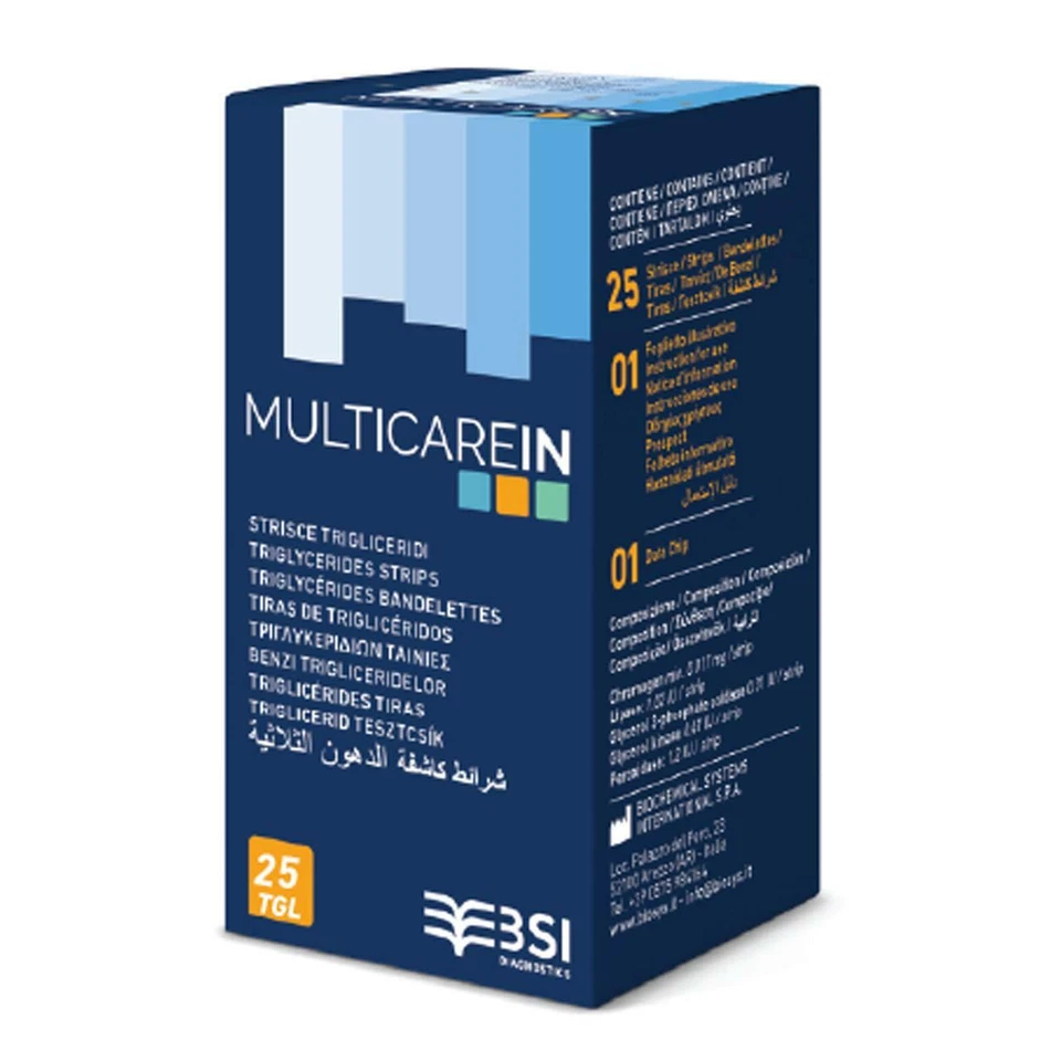 Multicare-In Trigliceridi Elettrodo Strisce Test (25 Pk) - Immagine 1 di 1