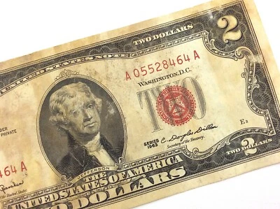 1963 United States 2 Dollar Banknote Circulated Red Seal AA Series Q259 - Image 1 of 4