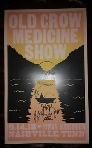 2018 *Signed* OLD CROW MEDICINE SHOW Ryman HATCH PRINT Nashville Poster OCMS  - Picture 1 of 4