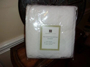 NIP Concierge Collection White Egyptian Cotton Full/Queen Blanket - Picture 1 of 3