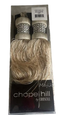 Juego de 2 borlas de cortina Croscill Chapel Hill Tower pedrería marfil Foto 1 de 4