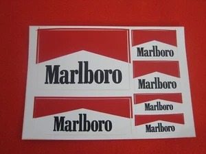 Neuwertig 1 Bogen 6 Stück original Marlboro Aufkleber Folie Sticker 1980iger 03 - Bild 1 von 3