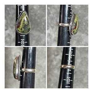 Dragon's Blood Jasper Ring Teardrop .925 Sterling Silver Size 7 - Picture 1 of 10