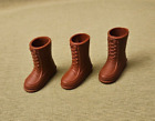 Vintage Mattel Big Jim Karate Chop Tall Soft Brown Boots 1 pair and a spare
