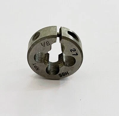 1/8-27 NPT Round Adjustable Button Die 1" OD 3/8" Thick RH Thread HSS Japan - Image 1 of 4