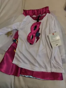 Pottery Barn Kids Girls Amazing Girl Pink Halloween Costume sz 4-6 Tutu Cape NWT - Picture 1 of 3