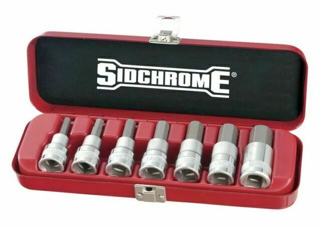Sidchrome SCMT14274 1/2 inch Drive In Hex Socket Set - 7 Pieces