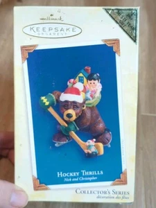 2005 Hallmark Keepsake Christmas Ornament Hockey Thrills Nick and Christopher - Picture 1 of 2