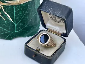 SUPERB VINTAGE SOLID 9K 9CT GOLD SIGNET PINKY RING SIZE W 11 HEAVY 3.4G NOT 18CT - Picture 1 of 13