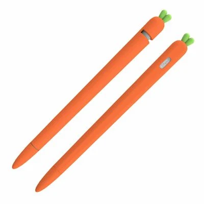 Cute Carrot Silicone Soft TPU Case For Apple Pencil 1st 2nd Gen Pen Holder Cover - Image 1 of 4