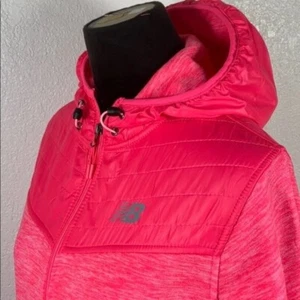 NEW BALANCE Fleece Hoodie Jacket Coral XL EUC - Picture 1 of 11