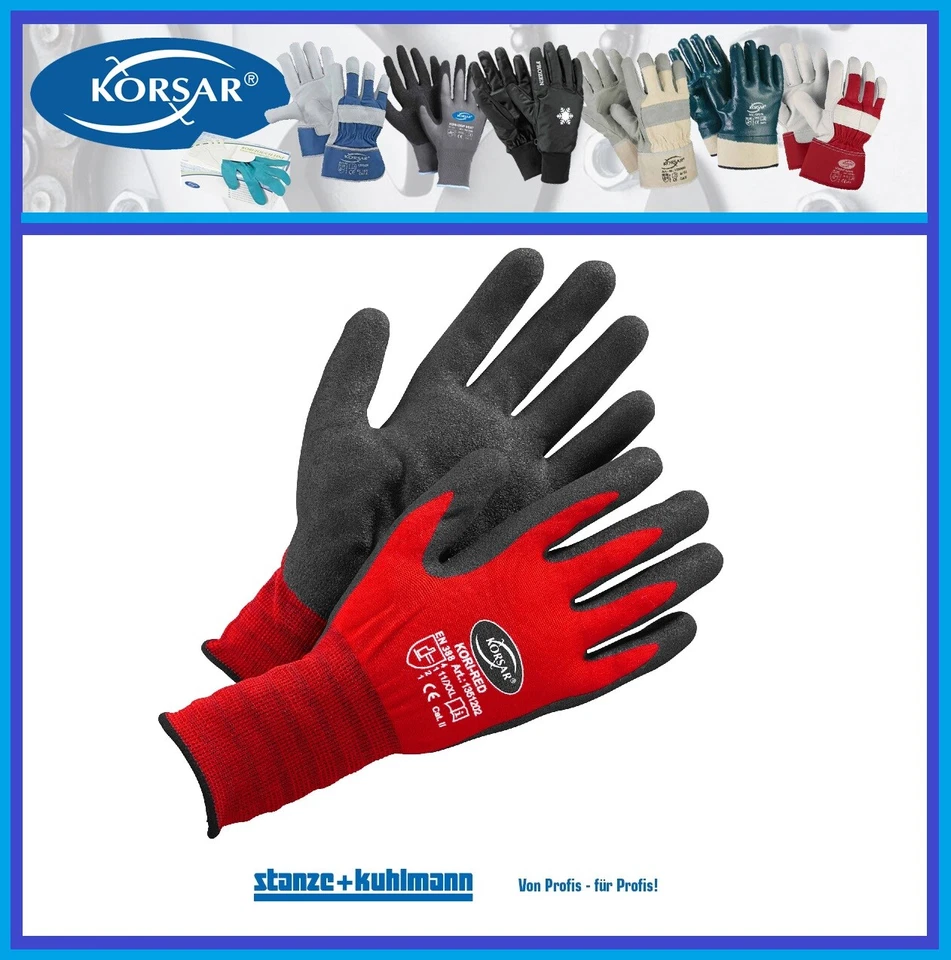 KORSAR® Kori-Red Montagehandschuh Gr.9 10 11 Premium-Qualität ölabweisend EN 388