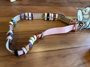 Ladies Multicoloured Pink Leather Belt, ATTAQUE Australia, Vintage (1983) 90cm - Picture 1 of 14