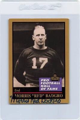 1991 Enor Pro Football HOF #5 Morris Red Badgro Signed Auto *K6721 - Image 1 of 2