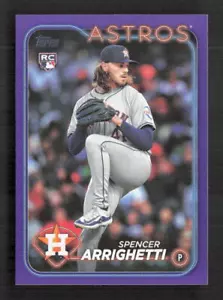 Aggiornamento Topps 2024 Spencer Arrighetti #US52 Meijer esclusivo viola parallelo RC - Foto 1 di 2