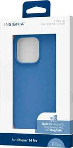 Insignia - Custodia in silicone liquido con MagSafe per iPhone 14 Pro - Blu - Foto 1 di 10