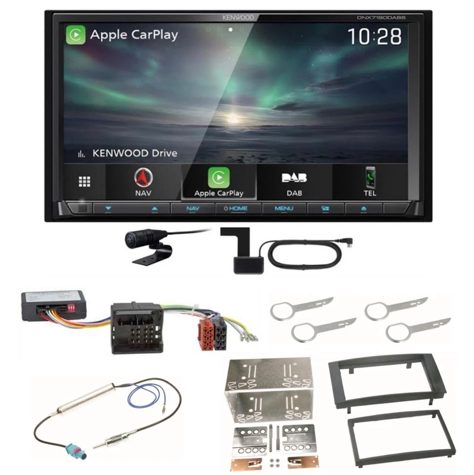 Kenwood DNX-7190DABS CarPlay Navigation Android Auto Einbauset für Touareg 7L - Bild 1 von 1