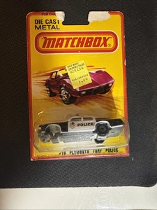 Matchbox Lesney Plymouth Fury Police Cruiser #10 Vintage 1979 Error Coche En Tarjeta - Imagen 1 de 7