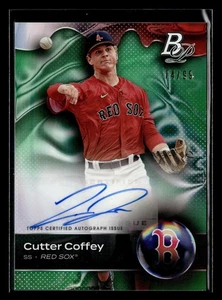 Cutter Coffey 2023 Bowman Platinum Green /99 Rookie Auto Red Sox SP RC - Picture 1 of 2