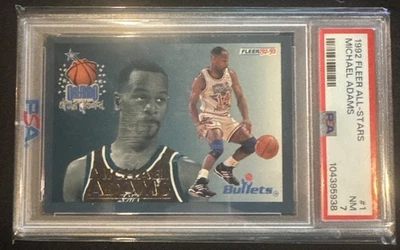 1992 Fleer All-Stars #1 Michael Adams PSA 7 - Image 1 of 2