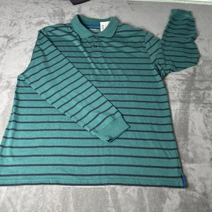 Herren Saddlebred XL Polo Langarm pflegeleicht grün gestreift Neu mit Etikett - Bild 1 von 10