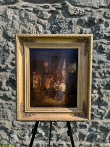 Original Antique Oil Painting | The Card Players | David Teniers 19thC |Flemish - Picture 1 of 5
