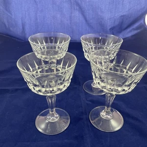 CRISTAL D'ARQUES DURAND CHANTELLE CHAMPAGNE TALL SHERBET  GLASS GOBLETS SET OF 4 - Picture 1 of 8