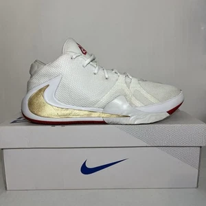 Size 13 - Men’s Nike Giannis Freak Roses White Gold Red Basketball Shoes Lace Up - Picture 1 of 11