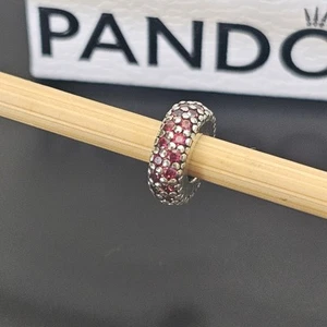 Pandora Pave Inspiration Red CZ Sterling Silver Spacer Charm 791359 Free Post - Picture 1 of 18