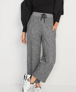 Womens sweatpants XL Cropped Straight Leg High-Waisted charcoal  - Picture 1 of 7