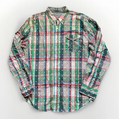 Staple World Renown Pigeon Brand Men’s XL Plaid Polka Dot Button Down Shirt - Image 1 of 4