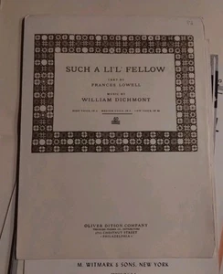 Such A Li'l' Fellow Vintage Noten William Dichmont 1913 Lil - Bild 1 von 3