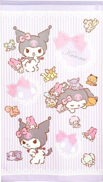 HECHO en JAPÓN Sanrio Kuromi Kawaii Puerta Cortina Tapiz Decoración Habitación Púrpura Foto 1 de 4
