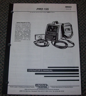 LINCOLN Pro 155 Saldatore Manuale Operatore IM563 anno 1996 - Immagine 1 di 4