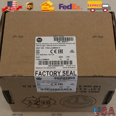 New Sealed AB 1762-L24BWA MicroLogix 1200 24Point Controller 1762L24BWA In Stock - Image 1 of 2