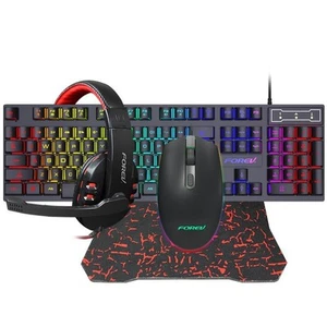 Wired four-piece set set of keyboard and mouse headset mouse pad keyboard set ga - Picture 1 of 12