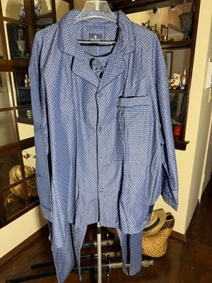 Pijama masculino Stafford roupa de dormir 100% algodão tamanho 4XL 2 peças manga longa perna longa - Imagem 1 de 4